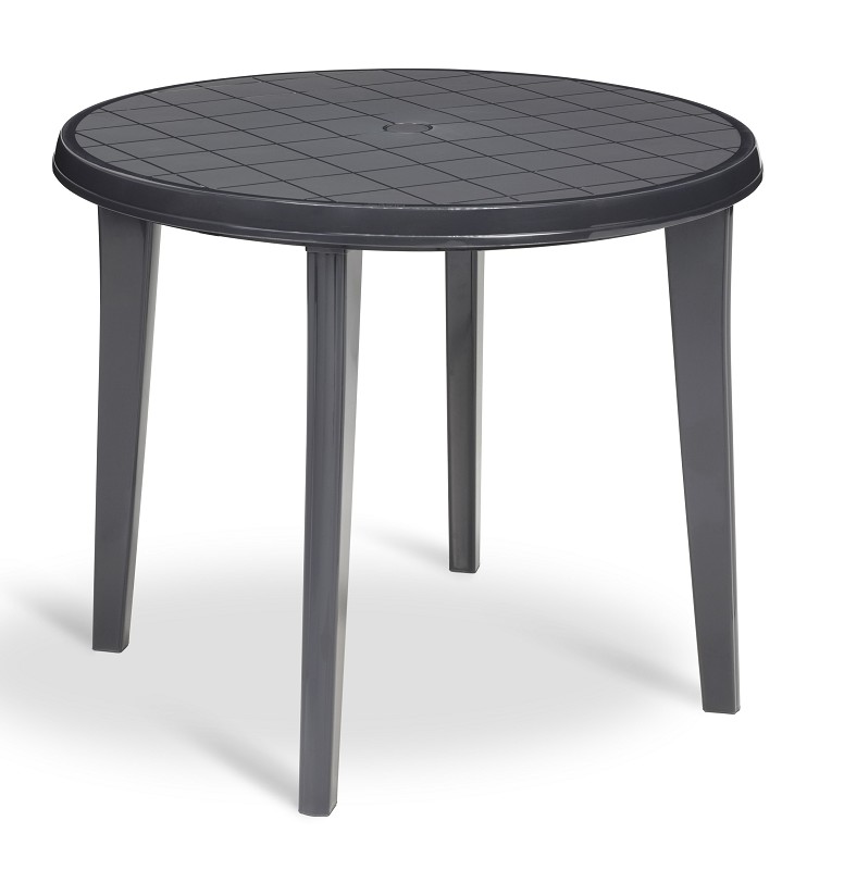 Table ronde Jardin Lisa en plastique anthracite